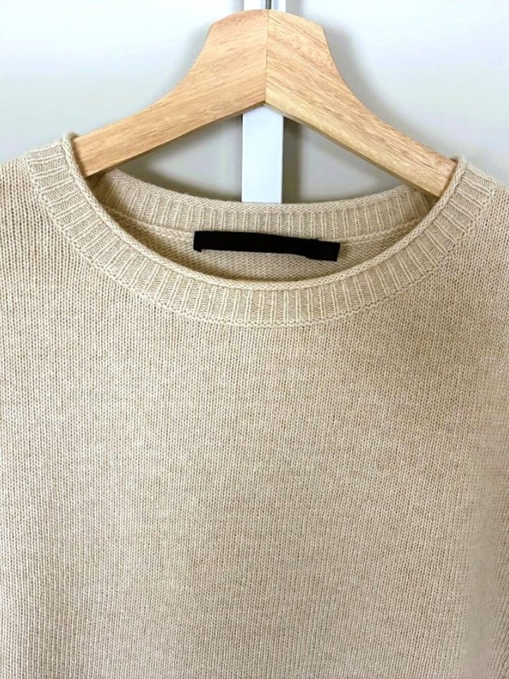 Jenni Kayne Everyday Sweater Small S Oatmeal Beige Wool Cashmere Crewneck - Picture 3 of 7